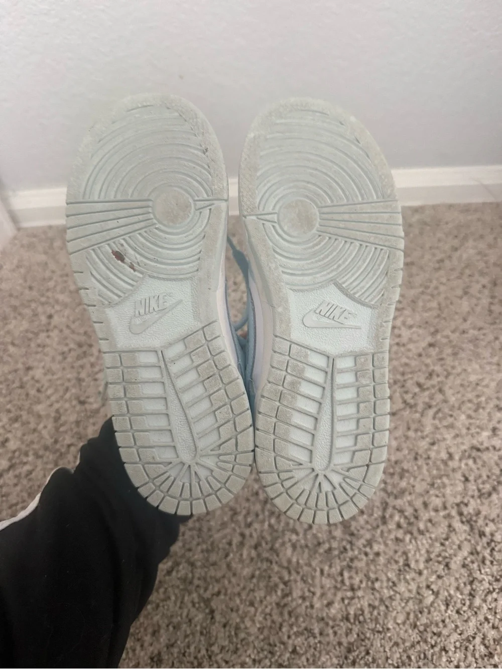 Nike Dunks Light Blue and White youth size 1
